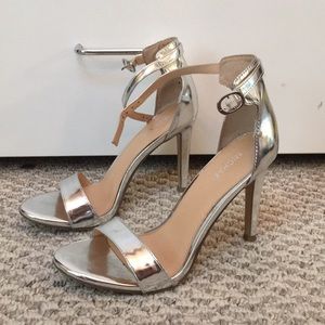 Michael Kors silver metallic heels